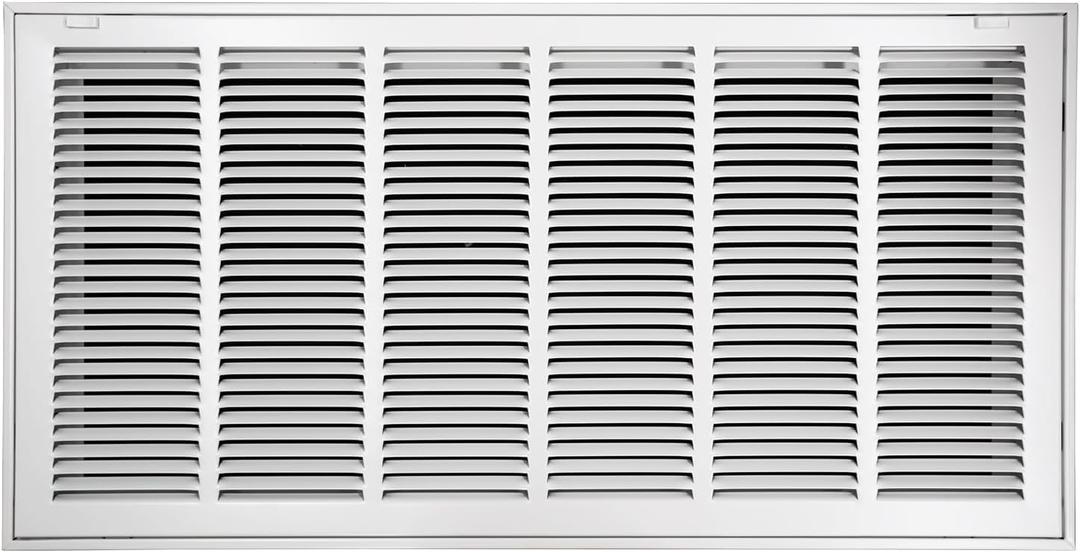 Howeall 30"W x 14"H [Duct Opening Size] Steel Return Air Filter Grille - Removable Face/Door for 1 inch Filters -HVAC Vent Cover Grill - White [Outer Dimensions: 32 5/8"W X 16 5/8"H]