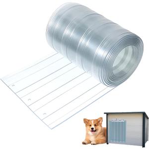 Plastic Door Strips 7.8 x 7.1", Clear Vinyl Strip Curtain 0.08 Thickness, Smooth Plastic Door Curtain for Walk in Cooler Commercial Entry, DIY Dog Cat House Entry