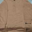 Amazon Essentials Women's Long Sleeve Knit Henley Sweatshirt Dress , Light Brown, Large