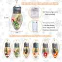 Christmas Lights Battery Operated 8Ft Snow Globe Christmas Lights 12 LED Vintage Bulbs String Lights for Indoor Outdoor Home Patio Fireplace Office Tree Cute Xmas Decor