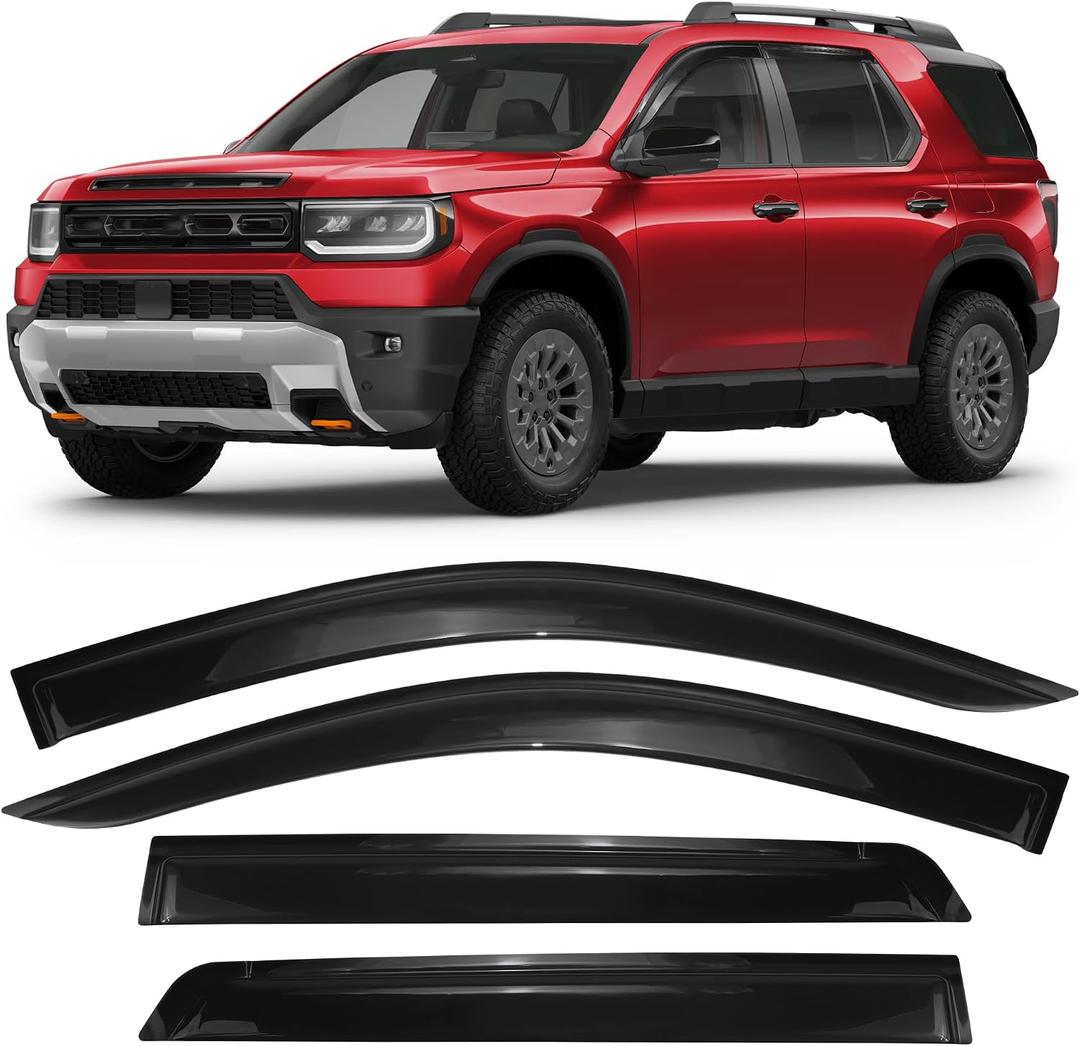 Rain Guards Fit for Honda Passport 2026, Low Profile Car Window Visor Vent Visors fit for Honda Passport 2026 Accessories, Tape-on Smoke Tinted Rain Guard Side Window Deflectors 4 PCS