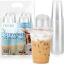 50 Pack 20oz Plastic Coffee Cups with Sip Lids - Clear Plastic Cups with Lids for Smoothies, Iced Coffee & Restaurant Supplies
