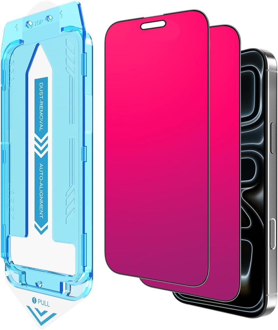 EGKimBa for iPhone 17 Pro Max Privacy Screen Protector, 2 Packs Gradient Color Tempered Glass, Bubble Free, Easy Installation, Auto Dust-Elimination, Anti Blue Light