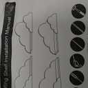 Yirilan 4-Pack Scalloped Shelves, Nursery Shelves for Wall, Floating Nursery Book Shelves for Kids, White