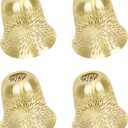 4 Pack Pendant Light Shade, Etched Chrysanthemum Metal Lampshade, 1-5/8" Fitter, 5.12" Height, 6" Diameter, Fits for Lamp Shade Ceiling Fan Light Covers Replacements, Electroplated Bronze Inside Gold