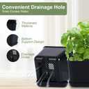 Oliz Herb Garden Planter Indoor Kit Pots for Indoor/Outdoor Plants 4 Packs Windowsill Plant Pots with Drainage and Tray, Window Pot for Indoor Plants (Black)