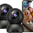 2K 2.4G & 5G Indoor Security Camera, 2 Pack Baby Monitor & Pet Dog Camera with Phone App, 360° Pan-Tilt WiFi Cameras for Home Security, 2-Way Audio, Night Vision, Auto-Tracking, Privacy Mode
