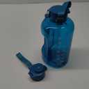 AQUAFIT 64 oz Water Bottle with Time Marker - Straw & Chug Lid - BPA Free Half Gallon, Big With Handle, Gym Bottle (Aqua, 64 Ounces)