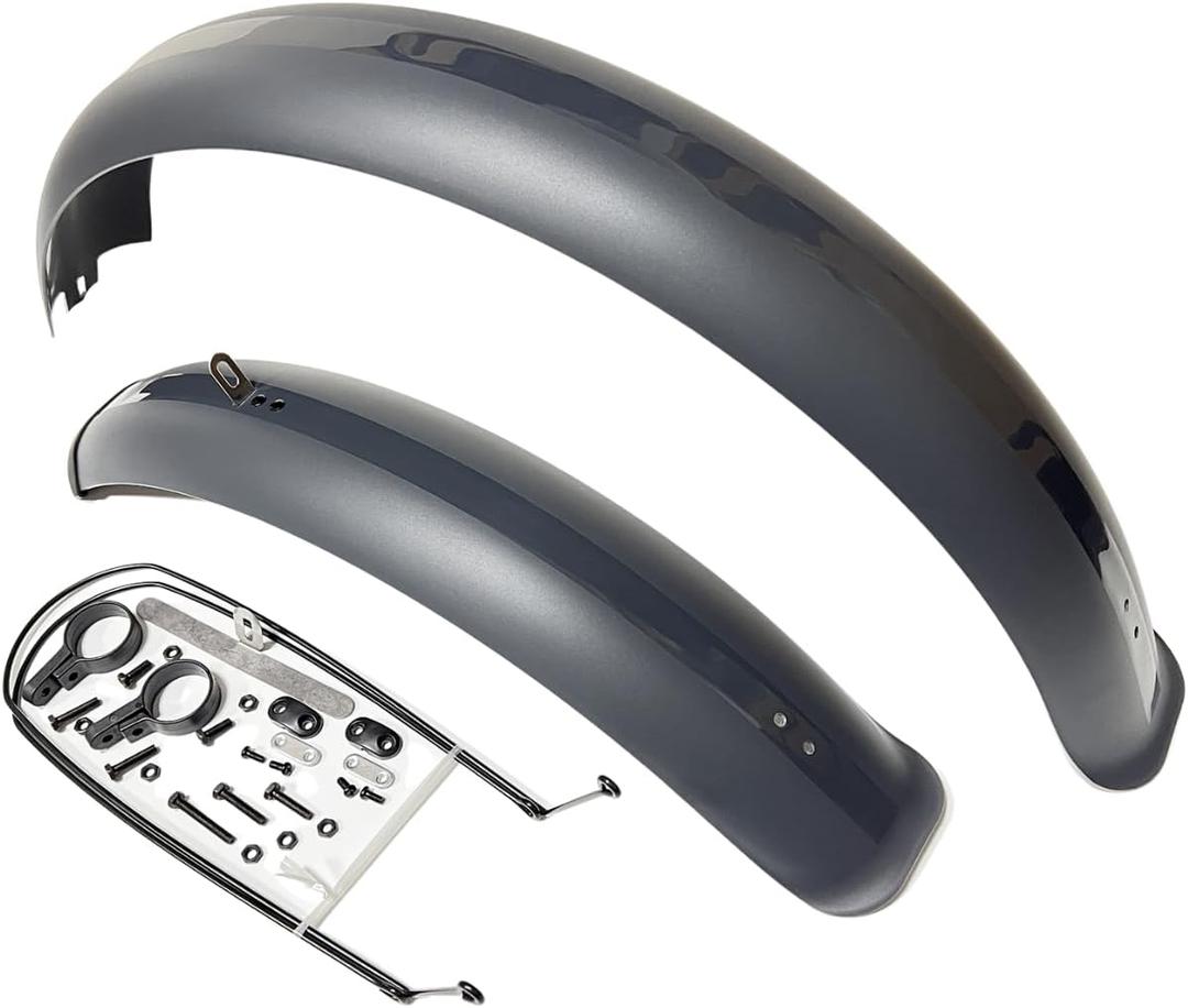 Fat Bike Fender Front and Rear Fender Set for Fat Tire Bike Wings Full Coverage Set for E-bike Mountain Bike (GREY, 26 INCH) Fat Bike Fender Front and Rear Fender Set for Fat Tire Bike Wings Full Coverage Set for E-bike Mountain Bike (GREY, 26 INCH)