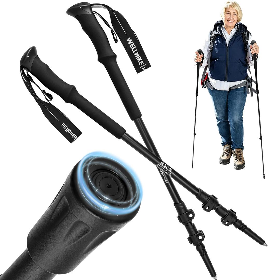 Trekking Poles for Seniors, 2 Pack Flip-Lock Adjustable Walking Sticks, 240g
