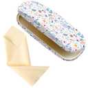 2 x RZxfwsyd Glasses Case Hard Shell,Portable Protective Eyeglasses Case, Eyeglass Holder Box with Cleaning Cloth, PU Leather,for Women Men,White Flower 4