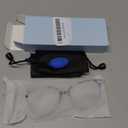 Gaoye Blue Light Blocking Glasses - Trending Round TR90 Frames, Metal Arms, UV400 Protection - Matching Soft Case (1-leopard/Transparent Lens)