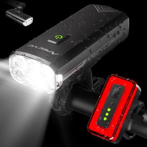 Super Bright Bike Lights for Night Riding, 6 LED Bicycle Light Compatible with Garmin/GoPro Mount, 18000LM Bike Headlight and Taillight Set with 5+4 Modes for Mountain Road Cycling Scooter
