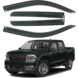 4PCS Window Rain Guards Fit for 2022 2023 2024 2025 Ford Maverick XL XLT Lariat, Smoke Tinted Side Window Visors Wind Deflectors, Outside Mount Side Vent Shades Shields