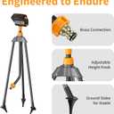 Diivoo Garden Sprinkler with Tripod Base, Mini Turbo Oscillating Water Sprinklers for Yard, Adjustable Width, Range and Flow Rate, 16 Nozzles, Grey