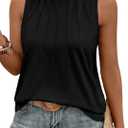 Eytino Plus Size Tank Tops for Women Summer Crewneck Sleeveless T Shirts Loose Fit Tunic Blouse(1X-5X)