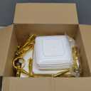 Teenyyou 8 Pack 3 Tier Cupcake Stand Bulk White Tiered Dessert Stand Thick Plastic Square Serving Tray with Gold Edges Dessert Table Display Set Tea Cake Holder for Wedding Birthday Party