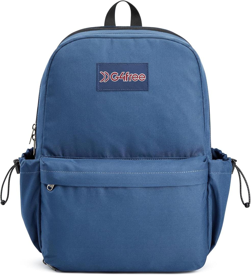 G4Free School Backpack, Lightweight Bookbag with Laptop Compartment, Multiple Pockets Backpack for College Sport Travel-Blue