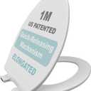 1M Family Toilet Seat, Patented Slow Close & Quick Releasing Technology, Anti-Wiggling, Easy to Install and Clean, Standard Elongated with Adult Seat Only (1 Piece)