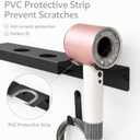 Hair Dryer Holder Wall Mount for Dyson, Blow Dryer Holder Compatible with Dyson Accessories, Stainless Steel Hair Dryer Stand Holds Up to 5 Attachments, Bathroom, Black