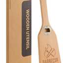 Wood Grill Scraper with Bottle Opener, 15.75" Heavy-Duty Wooden Grill Scraper for Outdoor Grill - One-Piece Solid Beech Wood, Bristle-Free - Natural Wood Grill Grate Brush Cleaner for BBQ