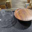 HouseJoy Acacia Wood Cake Stand with Lid-Extra Large Cake Holder,2-in-1 Dessert Table Display Set & Charcuterie Board,Acrylic Cake Dome Cover for Cheese/Veggie/Desert /Chips & Dip