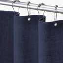 Awellife Dark Navy Blue 36 Inch Stall Shower Curtain Linen Textured Boho Farmhouse Shower Curtains for Bathroom Fabric Liner 36" W x 72" L