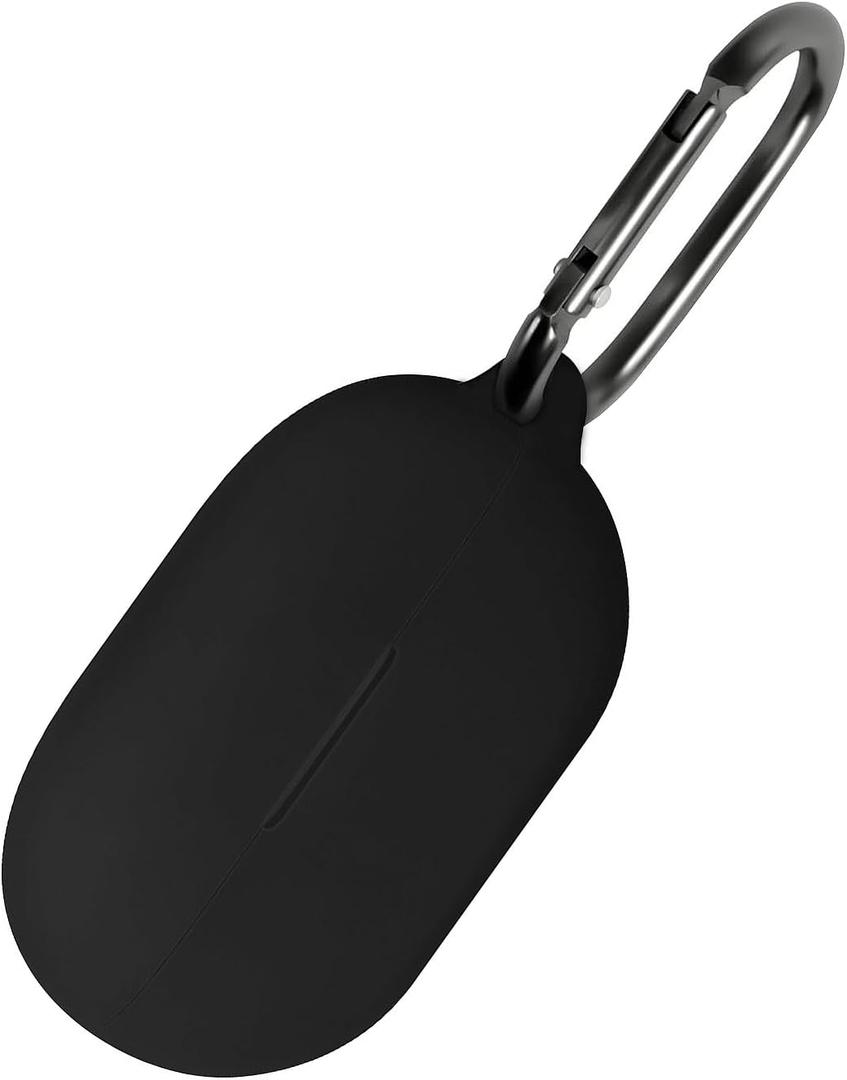Geiomoo Silicone Case for Beats Solo Buds, Protective Cover with Carabiner (Black)