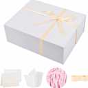 UoeRing 1 Extra Large White Gift Box 20x16x7 inch Luxury Gift Box for Presents with Magnetic Closure Lid Collapsible,Birthday,Christmas,Contains Card, Ribbon,Tissue Paper,Shredded Paper Filler, 1 Count