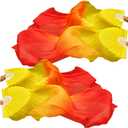 BRYCTSISEN Silk-like Belly Long Dance Fan Veil 2 Pair(Left+Right) Gradient Color Performance Fans for Theater, Stage Shows