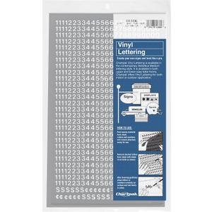 Chartpak Self-Adhesive Vinyl Numbers, 1/4 Inch High, White, 718 per Pack (01106)