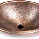 Monarch Abode 17-inch Hand Hammered Pure Copper Oval Drop-in Bathroom Sink, Bathroom Sink Drop-in, Top Mount for Powder Room, Home Restroom or Guest Bath