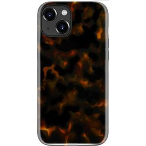 LUMARKE for iPhone 14 Plus Case Cute - Wireless Charging Compatible - Dual-Layer Soft Silicone + Hard Shell - Trendy Floral Design - Glossy Phone Cover for Women - Tortoise Shell