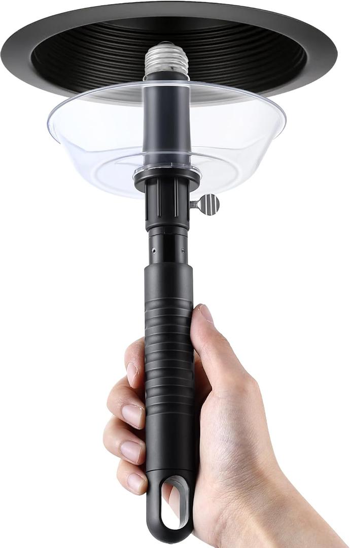 Saillong Broken Bulb Extractor, Light Bulb Changer for Standard Incandescent Broken Light Bulbs, Broken Light Bulb Removal Tool with Safety Shield Compatible with Standard Threaded Extension Pole