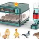 Automatic Egg Incubator 12-38 Egg Digital Poultry Hatcher Machine ith Automatic Egg Turning, Temperature & Humidity Control, Efficient LED Lighting for Chicken Geese Ducks Pigeons Quails (12 Eggs)