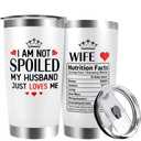 XWLAI Valentines Day Gifts for Wife - Wife Gifts - Wife Tumbler, Valentine, Christmas, Mothers Day, Birthday Anniversary Wedding Present for Her, Women, Best Wife Ever Gift - 20oz Insulated Tumbler