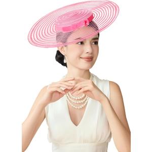 BABEYOND Wide Brim Tea Party Fascinator Kentucky Hat Derby Fascinator Wedding Hat for Cocktail