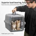 RIZZARI Grey Small Hard Sided Pet Carrier, Portable Ventilated Travel Crate with Metal Door and Handle for Small Dogs and Cats, Perfect for Car Rides, Vet Visits and Daily Use