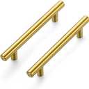 Ravinte Gold 4 Pack 3-1/2 Inch Cabinet Pulls, Brushed Brass Kitchen Cabinet Handles, Modern Drawer Pulls, Gold Hardware for Kitchen Cabinet