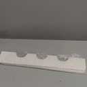 Teenyyou 3 Hole White Faucet Mat for Kitchen Sink Bathroom 16.1" x 5" Kitchen Faucet Absorbent Mat Diatomite Splash Guard Quick Drying Stone Drip Catcher Hole 2.24" Holes Spaced About 1.77 "