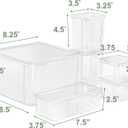 Sorbus 6-Piece Art Supply Storage Organizer Stackable Craft Storage with Hinged Lids Art, Yarn, Ribbon, Bead Organizers