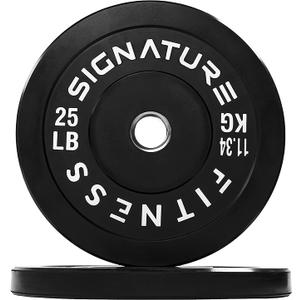 Olympic Bumper Plates, 2" Weight Plates for Strength Training & Weightlifting, Pairs, Sets or Sets with 7FT Barbell, Multiple Options (Black)