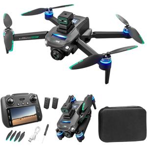 GPS Drone with 8K UHD EIS Camera for Adults, 5G WiFi FPV RC Quadcopter with Brushless Motors, Optical Flow Positioning, Obstacle Avoidance, Auto Return, Follow Me, 2 Batteries (Black)