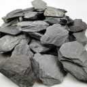 Voulosimi Natural Slate Rocks PH Neutral Stone Perfect Rocks for Aquariums, Landscaping Model,Tank Decoration,Amphibian Enclosures (3.5 LB, 5-7 inch)