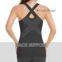 Compression Tank Tops Cami  Cross Scoop Neck Tummy and Waist Control Body Shaper Slimming Shapewear Camisole for Women (Black, XL)