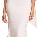 GLNEGE Women's Bodycon Formal Wedding Guest Maxi Dresses with Scarf Summer Strapless Elegant Cocktail Party Dress 2026 (White, L)