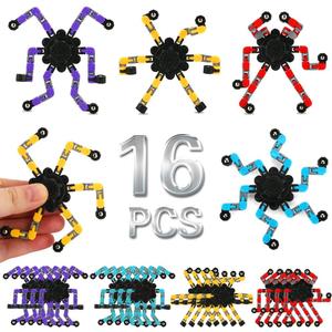 16 Pack Fidget Spinners Deformable Stress Relief Sensory Toy Robot Spinner DIY Mechanical Spiral Twister Creative Chain Gyro Toy for Goodie Bag Stuffers Party Favors Gift Prizes Novely Anxiety Toys