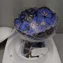 WERFACTORY Tiffany Ceiling Light Fixture Blue Purple Baroque Stained Glass Semi Flush Mount Lamp Wide 12 Inch, Height 11 Inch S003C Series