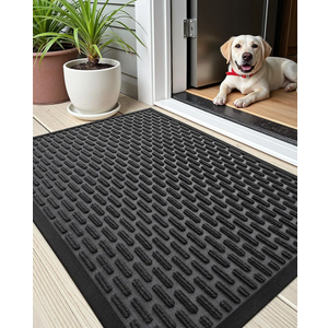 Color & Geometry Large Outdoor Mat for Front Door Home Entrance Outside Entry Patio Waterproof Heavy Duty Doormat Outdoor Floor Welcome Matt - 24"x48" Black