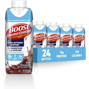 BOOST Glucose Control Ready to Drink Nutritional Drinks with Extra Nutrient Support Drink, Rich Chocolate, 8 Fl Oz, Pack of 24 (BBD 14 MAR 2026)